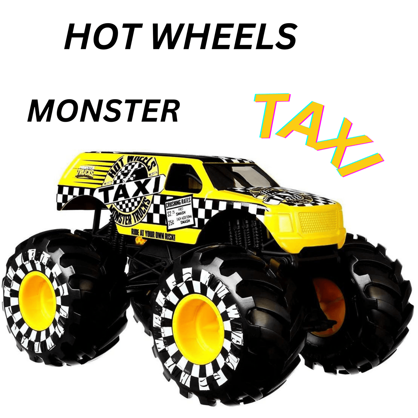 Masinuta Copii +3 Ani Hot Wheels, Monster Trucks, Taxi, 19 x 14 x 12cm