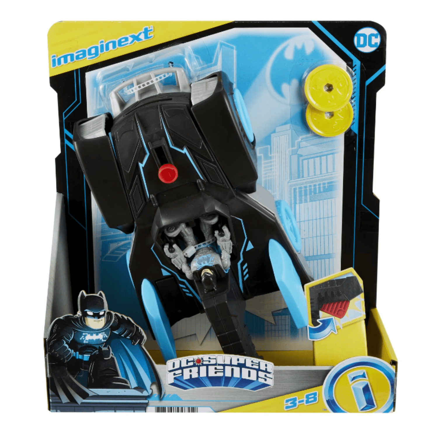 Masinuta Copii DC Super Friends - Vehicul cu figurina Bat-Tech Batmobil