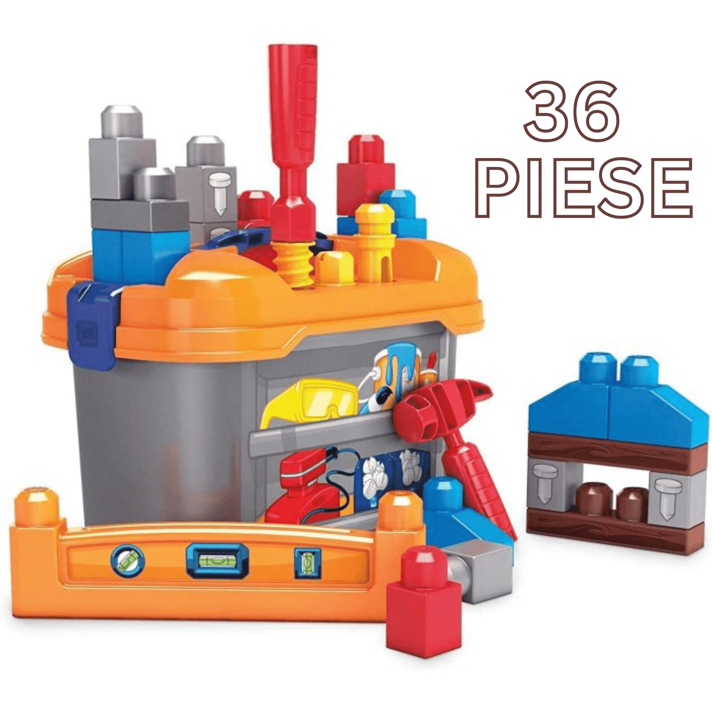 Set de Constructie pentru Copii +2 Ani, Banc de lucru 36 piese